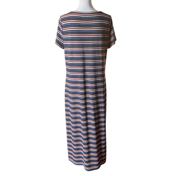 LOFT Striped Multicolor Women's Maxi Dress SZ L - Picture 6 of 8